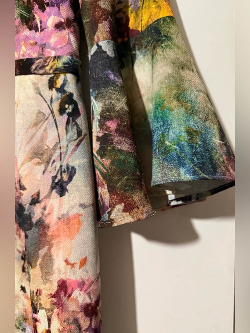 Rickie Freeman for Teri Jon Multicolor Floral Watercolor Midi Dress - Picture 3 of 8